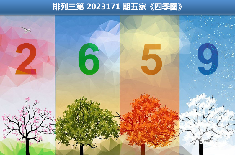 排列三第2023171五家《四季图》