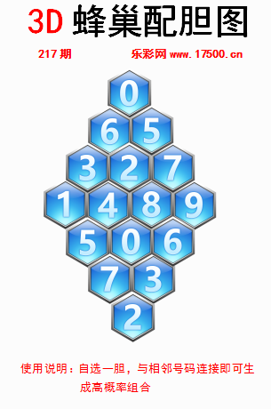 福彩3D第2024217期白鱼舟蜂巢配胆图