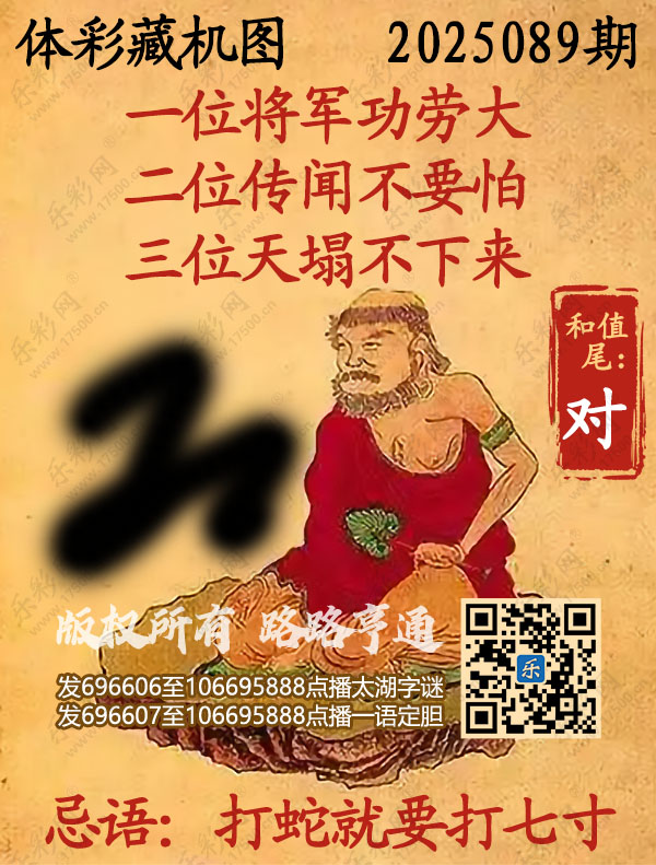 排列3第2025089期乐彩网《正版保真藏机图》图谜