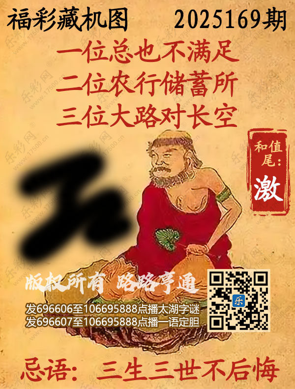 福彩3D第2025169期3d正版藏机图