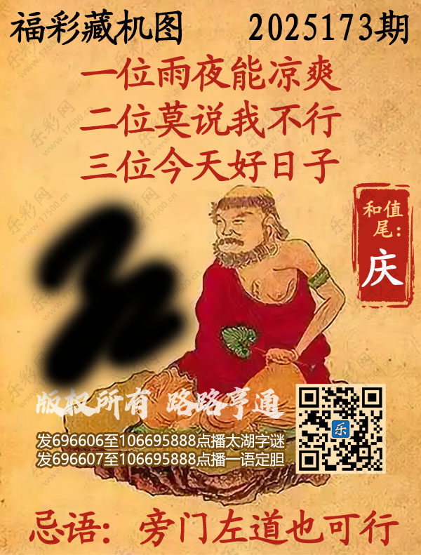 福彩3D第2025173期3d正版藏机图