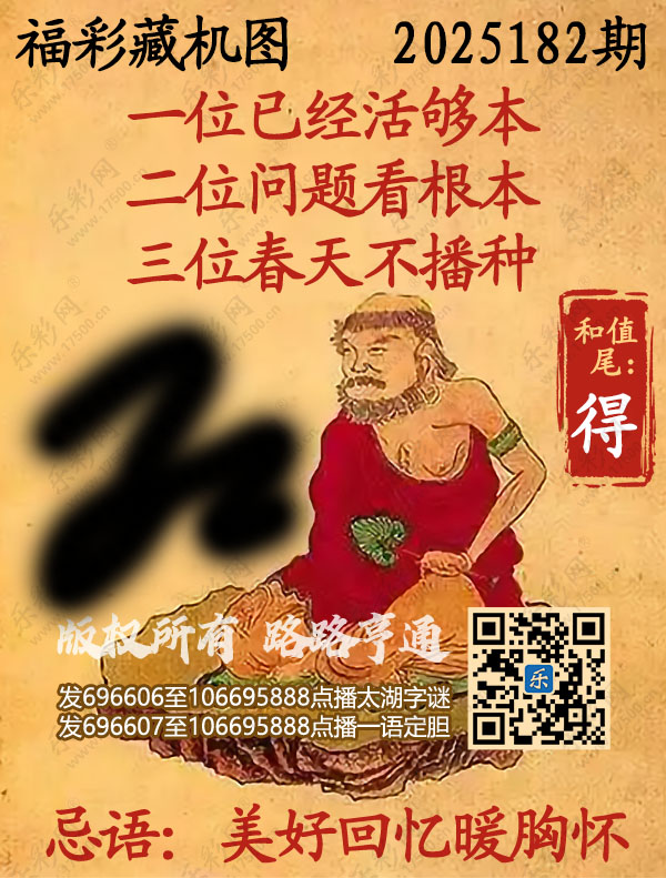 福彩3D第2025182期3d正版藏机图