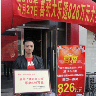 吉林市旺站中大乐透826万 市体彩中心为网点授牌